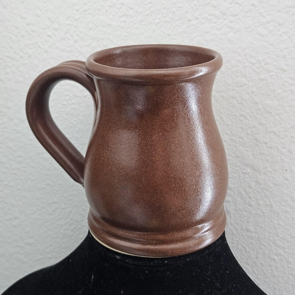 Wide bottom mug woodlands pottery made in the USA brown coffee cup - Picture 6 of 8